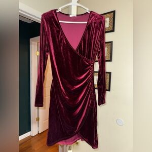 JECEIKA Red Velvet mini dress